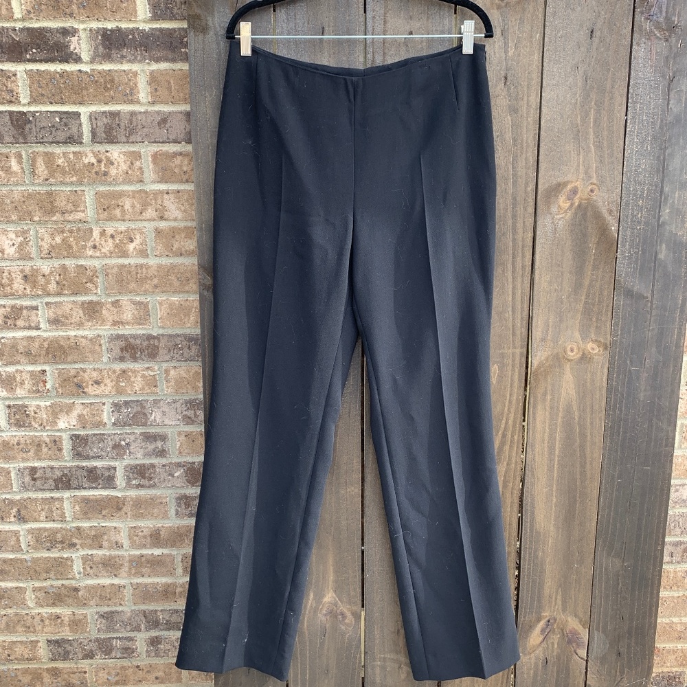 AKRIS Women's Black Pleated Wool Trousers US 10